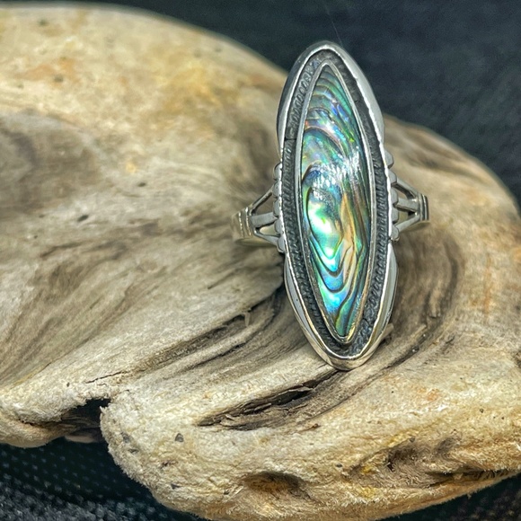 Sterling Silver Abalone Ring - Picture 1 of 7